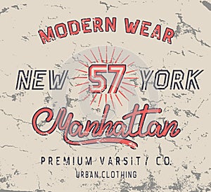 Vintage label with New York City design