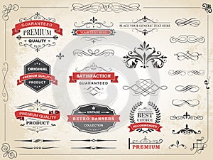 Vintage Label Ornament Divider Vector