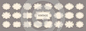 Vintage label set retro frame price tag sticker