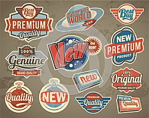Vintage label set. Vector retro design banner backgrounds