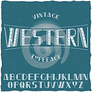 Vintage Label Typeface Named Western