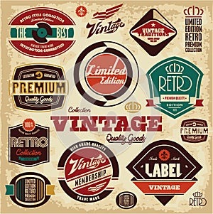 Vintage labels collection. Retro design.