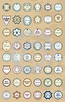 Vintage labels retro style set. Design elements.