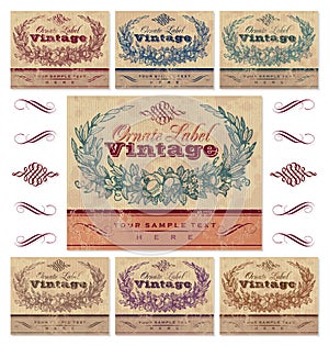 Vintage labels set (vector)