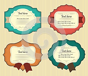 Vintage labels set. Vector blanks with space for text.