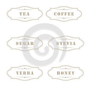 Vintage labels for use in kitchen