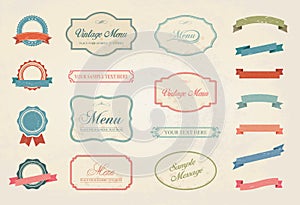 Vintage Labels Vector Design Elements Collection Set