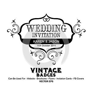 Vintage Labels - Wedding Invitation