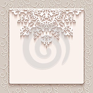 Vintage lace greeting card or wedding invitation