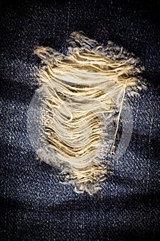 Vintage Laceration of jeans.