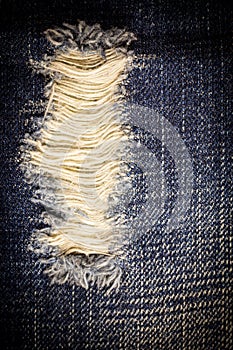 Vintage Laceration of jeans. photo
