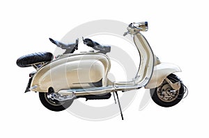 Vintage lambretta on a white background photo