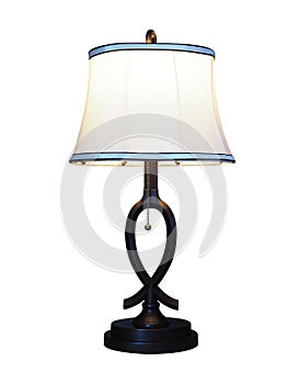 Vintage lamp isolated on white background with clipping path