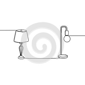 vintage lamp and round lamp one line Lamp icon set. Outline set of lamp vector icons for web design isolated on white background