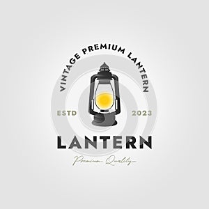 Vintage Lantern Logo Icon Vector, Illustration Typography of Streetlamp