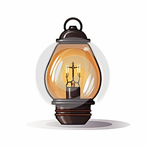 Vintage Lantern Vector Illustration With Clever Cartoon Style