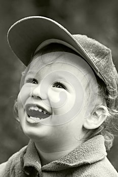 Vintage laughing kid