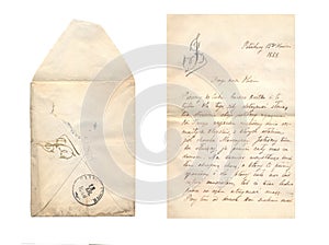 Vintage letter and envelope