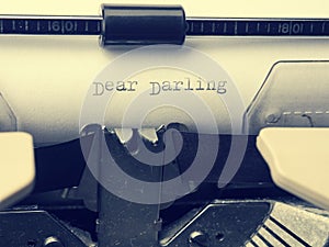 Vintage letter with the words Dear Darling