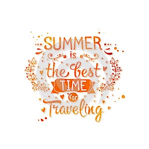 Vintage lettering on summer holidays, travel