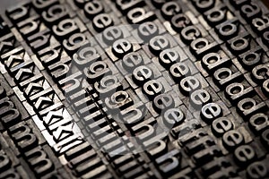 Vintage letterpress alphabet and number background