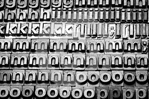 Vintage letterpress alphabet and number background