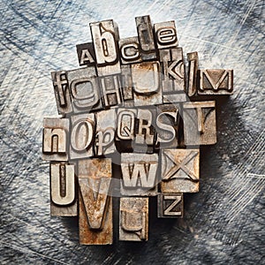 Vintage letterpress type