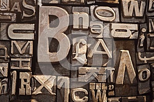 Vintage letterpress type background