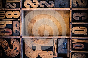 Vintage Letterpress type in Drawer