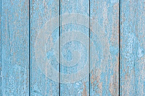 Vintage light blue colored wood planks background texture