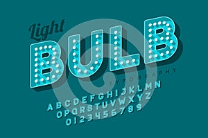 Vintage light bulb font design