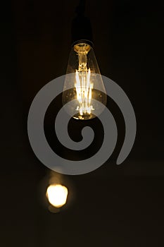 Vintage light bulbs with glower filament. photo