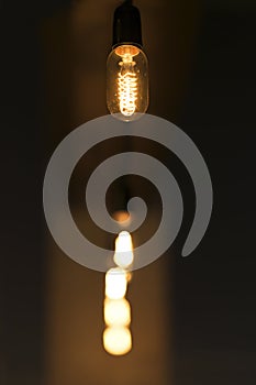 Vintage light bulbs with glower filament. photo