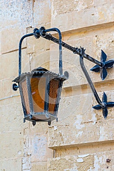 Vintage light in Mdina, Malta