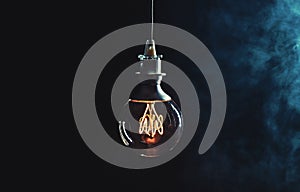 Vintage lightbulb on dark background