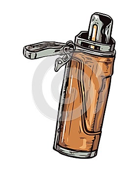 vintage lighter cigarette icon on white backdrop