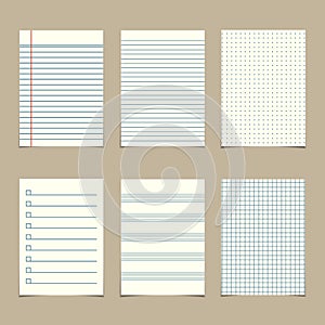 Vintage line paper sheets