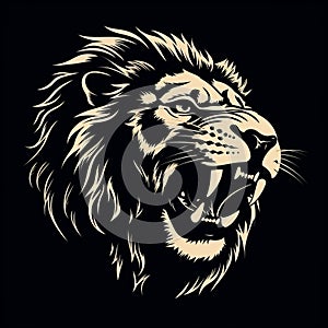 Vintage Lion Head Vector Illustration With Intense Emotional Expression