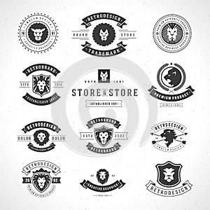 Vintage Lion Logotypes set