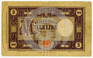Vintage lira 1000 photo