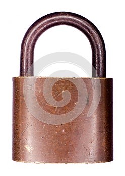 Vintage lock isolated on White