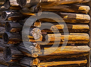 Vintage Log Cabin Detail Background Texture