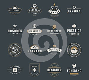 Vintage Logos Design Templates Set. Vector design elements, Logo Elements