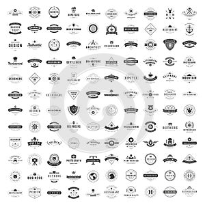 Vintage Logos Design Templates Set. Vector logotypes elements collection