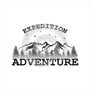 Vintage logos natural expedition and adventure photo