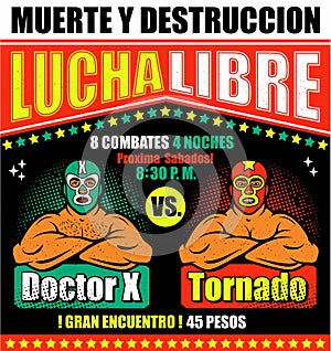 Vintage Lucha Libre Ticket. photo