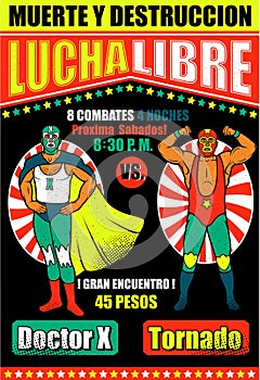 Vintage Lucha Libre Ticket. photo