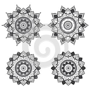 Vintage and luxury ornamental mandala design., Black and White mandala