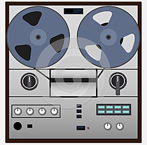 Vintage magnetic audio tape reel-to-reel recorder