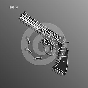 Vintage magnum revolver vector illusatration